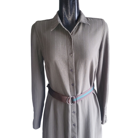 Anthropology Current Air Olive Green Button Front Dress - Picture 2 of 8